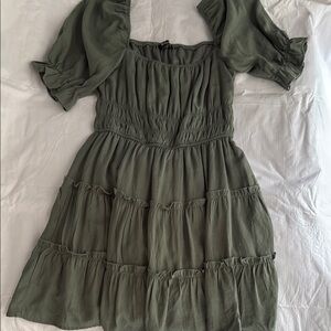 Trixxi Green Puff Sleeve Sundress